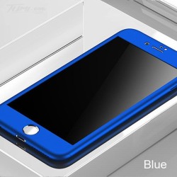 Luxury 360 Full Cover - mit Displayschutz aus gehärtetem Glas - für iPhone - blau