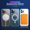 Magsafe draadloos opladen - transparant magnetisch hoesje - magnetische leren kaarthouder - voor iPhone - zwartBescherming