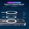 Magsafe draadloos opladen - transparant magnetisch hoesje - magnetische leren kaarthouder - voor iPhone - donkergroenBescherming