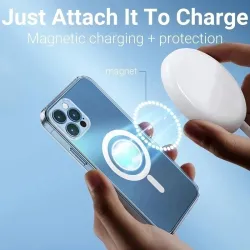 Magsafe draadloos opladen - transparant magnetisch hoesje - magnetische leren kaarthouder - voor iPhone - rozeBescherming