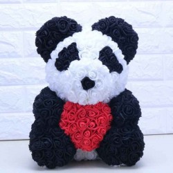 Pandabeer - gemaakt van oneindigheidsrozen - roze beer - 40cmValentijnsdag