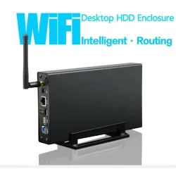 Aluminium externe behuizing - Nas WiFi-router - repeater - 300 mbps - HDD3.5 Sata naar USB 3.0-behuizingHDD behuizing