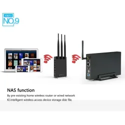 Aluminium externe behuizing - Nas WiFi-router - repeater - 300 mbps - HDD3.5 Sata naar USB 3.0-behuizingHDD behuizing