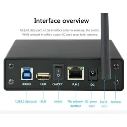 Aluminium externe behuizing - Nas WiFi-router - repeater - 300 mbps - HDD3.5 Sata naar USB 3.0-behuizingHDD behuizing