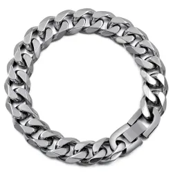 Heren armband van roestvrij staal - Cubaanse schakel / ketting - 21 cmArmbanden