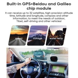 Multifunctionele OBD2 GPS HUD - Head-Up - 4 inch LCD display - snelheidsmeter - water/olie temperatuurDiagnose