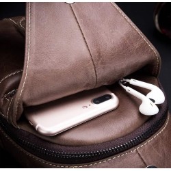 Umhängetasche aus echtem Leder für Herren - Brusttasche - kleiner Rucksack
