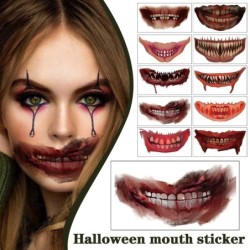 Temporäres Halloween-Tattoo - wasserfester Aufkleber - Mund / Zähne