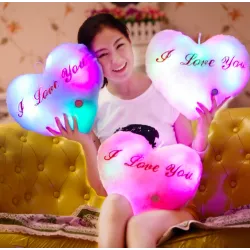 Heart shaped cushion z - I LOVE YOU - LED lightsCuddly toys