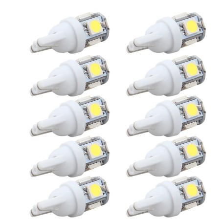 LED Autolampe - DC 12V - T10 5050 W5W - 10 Stück