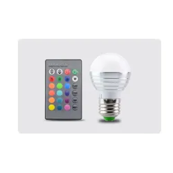 LED RGB magic bulb - 16 changing colors - with IR remote control - E27 - 5W - 7WE27