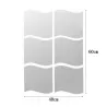 Waves shape mirror - wall sticker - self adhesive tiles - 6 piecesWall stickers