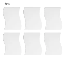 Waves shape mirror - wall sticker - self adhesive tiles - 6 piecesWall stickers
