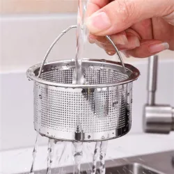 Kitchen sink drain strainer - anti-clogging filter - with handle - stainless steelSink strainers
