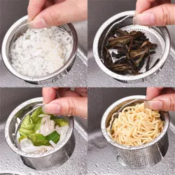 Kitchen sink drain strainer - anti-clogging filter - with handle - stainless steelSink strainers