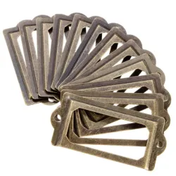 Antiek messing ladegrepen - etikethouders - metalen frames - 12 stuksMeubels