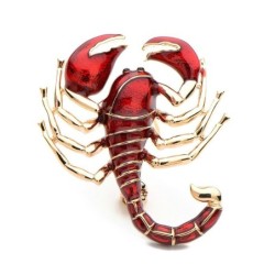 Emaillebrosche - Skorpion mit Perle