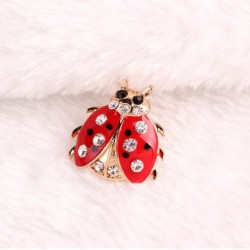 Ladybug brooch with rhinestonesBrooches