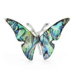 Broche met natuurlijke schelpvlinderBroches