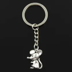 Cute little mouse - bronze/silver - keyringKeyrings