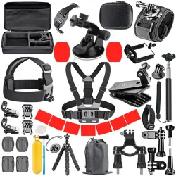GoPro-accessoireset - bevestiging - borstriem - statiefadapter - zwevende handgreepBevestigingen