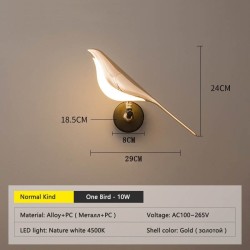 Creatieve LED wandlamp - vergulde vogel - touch dimming - afstandsbedieningWandlampen