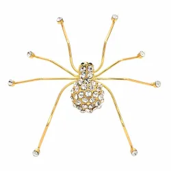 Gouden kristallen spin - brocheBroches