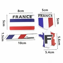 3D aluminium autosticker - Franse vlagStickers
