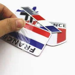 3D aluminium autosticker - Franse vlagStickers