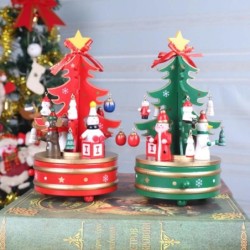 Drehbare Spieluhr aus Holz - Weihnachtsdekoration - Baumform