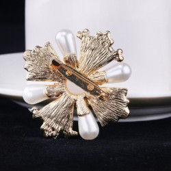 Vintage style cross with pearl / crystals - exclusive broochBrooches