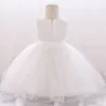 Bloemenkant jurk - met strik - kristallen - paillettenKleding