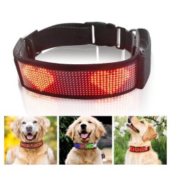 Hondenhalsband - LED - Bluetooth - digitaal interactief scrolllichtHalsbanden en lijnen