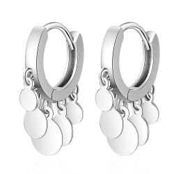 Silberne runde Ohrringe - mit baumelnden Kreisen