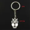 Vintage silver keychain - big eyes owlKeyrings