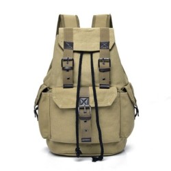Large capacity canvas backpack - unisexRugzakken