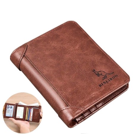 Fashionable wallet - credit card holder - anti theft RFID - foldable - genuine leatherWallets