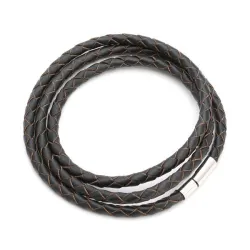 Genuine braided leather - bracelet with magnetic claspsBracelets