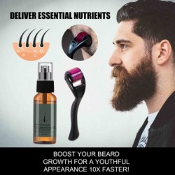 Bart- / Haarwachstums-Essenz - Spray - mit Nadelrollen-Massagegerät - gegen Haarausfall