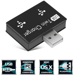 USB 2.0 naar 2-poorts oplader - HUB-adapterHubs