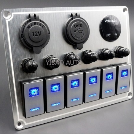 Waterproof metal rocker - toggle switch panel - circuit breaker - USB - 4 / 6 gangTools & maintenance