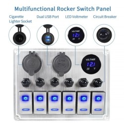 Waterproof metal rocker - toggle switch panel - circuit breaker - USB - 4 / 6 gangTools & maintenance