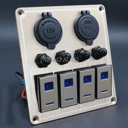 Wasserdichte Metallwippe - Kippschalterfeld - Sicherungsautomat - USB - 4/6-fach