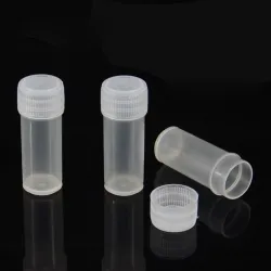 Kunststof monsterflesjes - mini doorzichtige pillen/capsules - met deksel - 5 ml - 50 stuksCentrifugebuizen