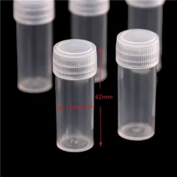 Kunststof monsterflesjes - mini doorzichtige pillen/capsules - met deksel - 5 ml - 50 stuksCentrifugebuizen