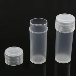 Kunststof monsterflesjes - mini doorzichtige pillen/capsules - met deksel - 5 ml - 50 stuksCentrifugebuizen