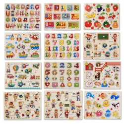 Montessori houten puzzel met handvatten - educatief speelgoedEducatief