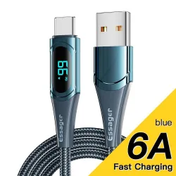 Essager - USB type C naar USB C kabel - PD snelladen - met digitaal display - 100W / 5AKabels