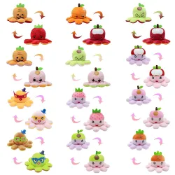 Omkeerbare knuffel - octopus - fruitvormKnuffels
