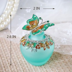 Vintage glazen parfumflesje - kristallen vlinder - 30mlParfum